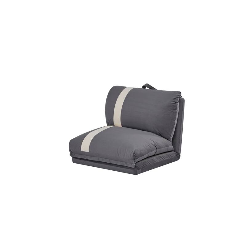 2-Piece Floor Sofa Bed with Adjustable Backrest, Sleeper Sofa with 5-Second Foldable, Upholstered Bean Bag Base & Pillow