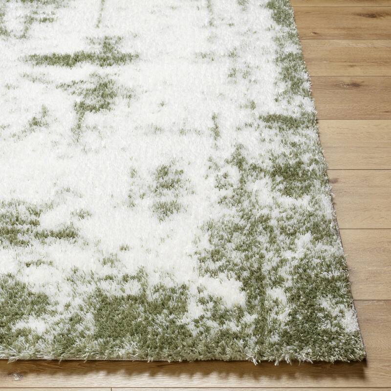 Livabliss Cloudy Shag Glam Abstract Area Rug