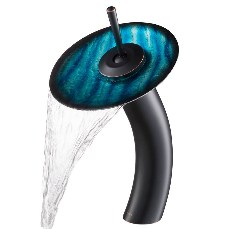 Kraus Bathroom Combo - 17" Ladon Glass Vessel Bathroom Sink with