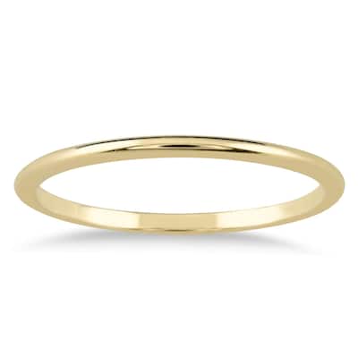 1mm Thin Domed 14k Yellow Gold Wedding Band