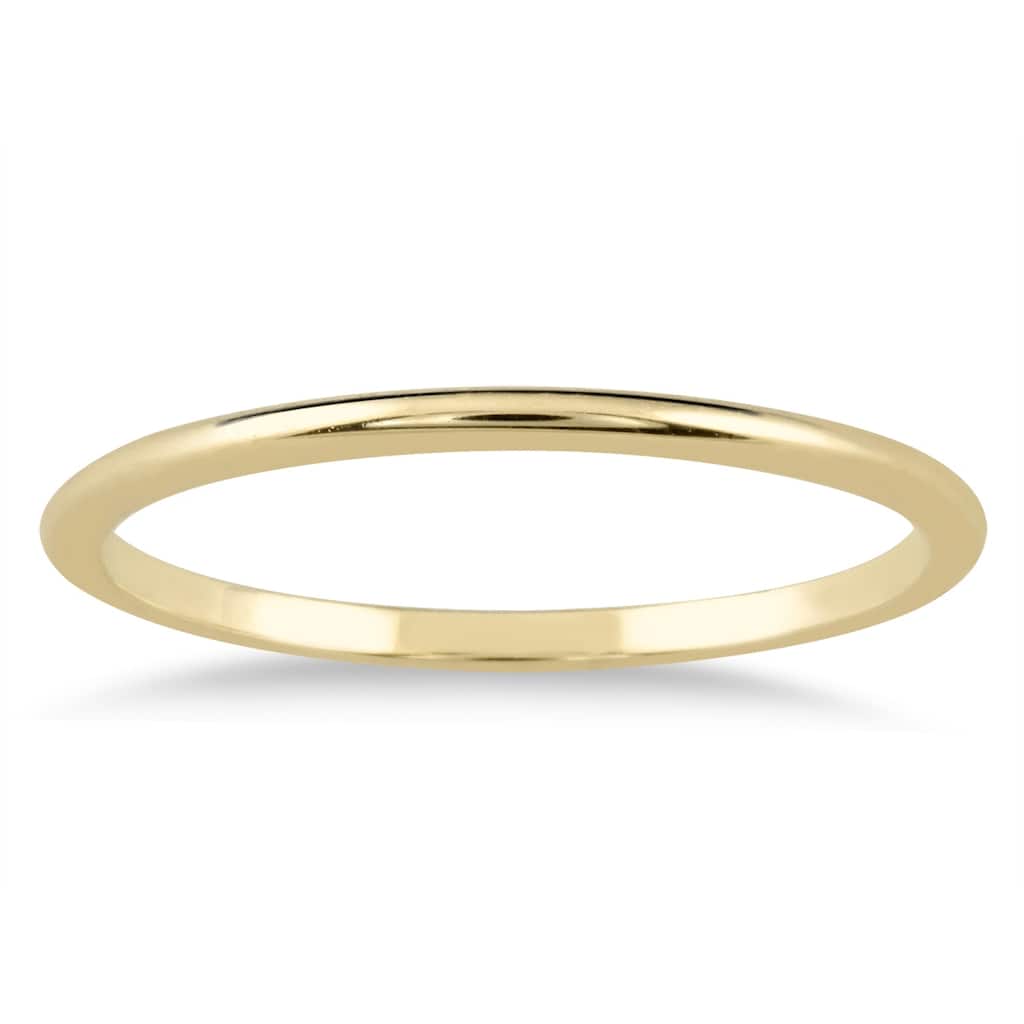 1mm Thin Domed 14k Yellow Gold Wedding Band