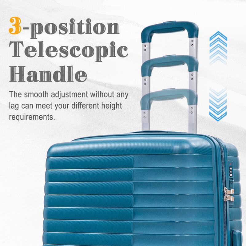 14IN 20IN 24IN 28IN 4 pcs/set in PP Spinner Wheel Luggage, Carry on Suitcase, Iron Pull Rod, Combination Password Lock