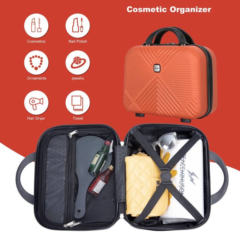 4-piece ABS Lightweight Suitcase with 360°Aircraft Wheels