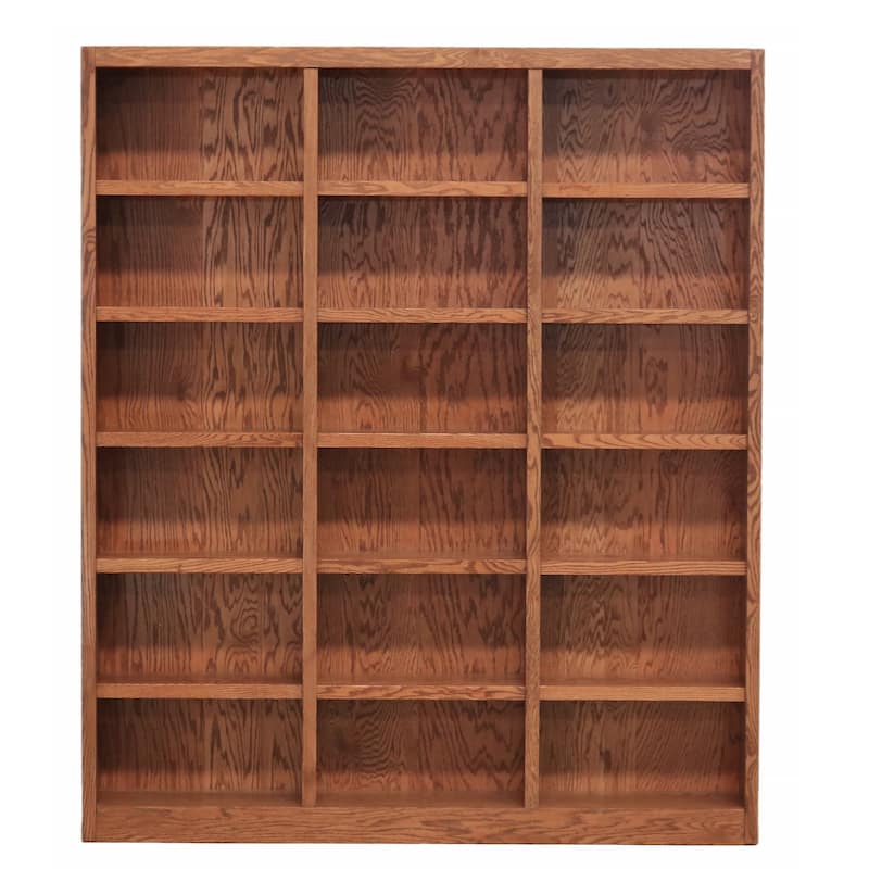 Concepts in Wood Bookshelf, 18 Shelf, Triple Wide, 84 inch Tall