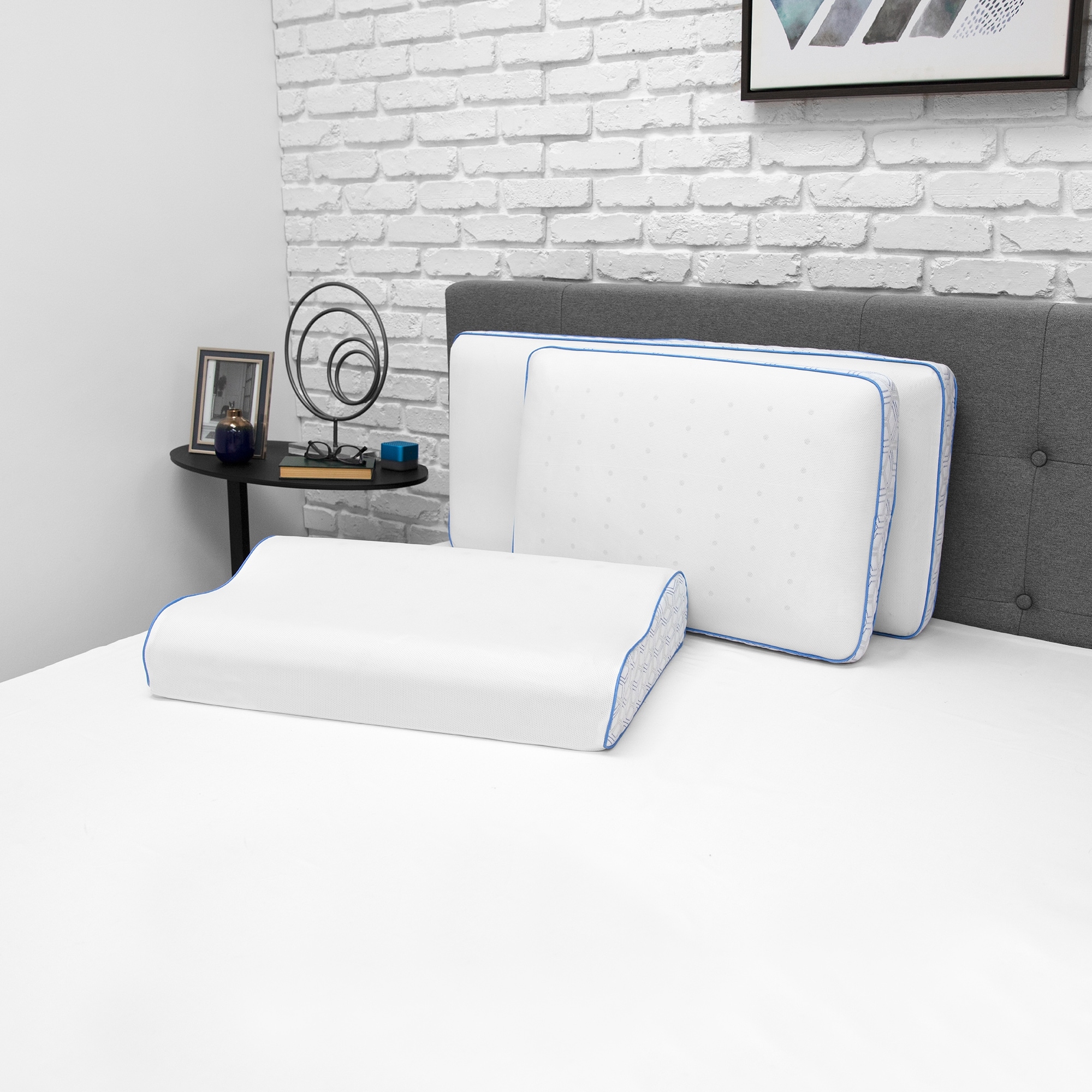 Sensorpedic cooling gel coated memory foam bed wedge pillow 2025