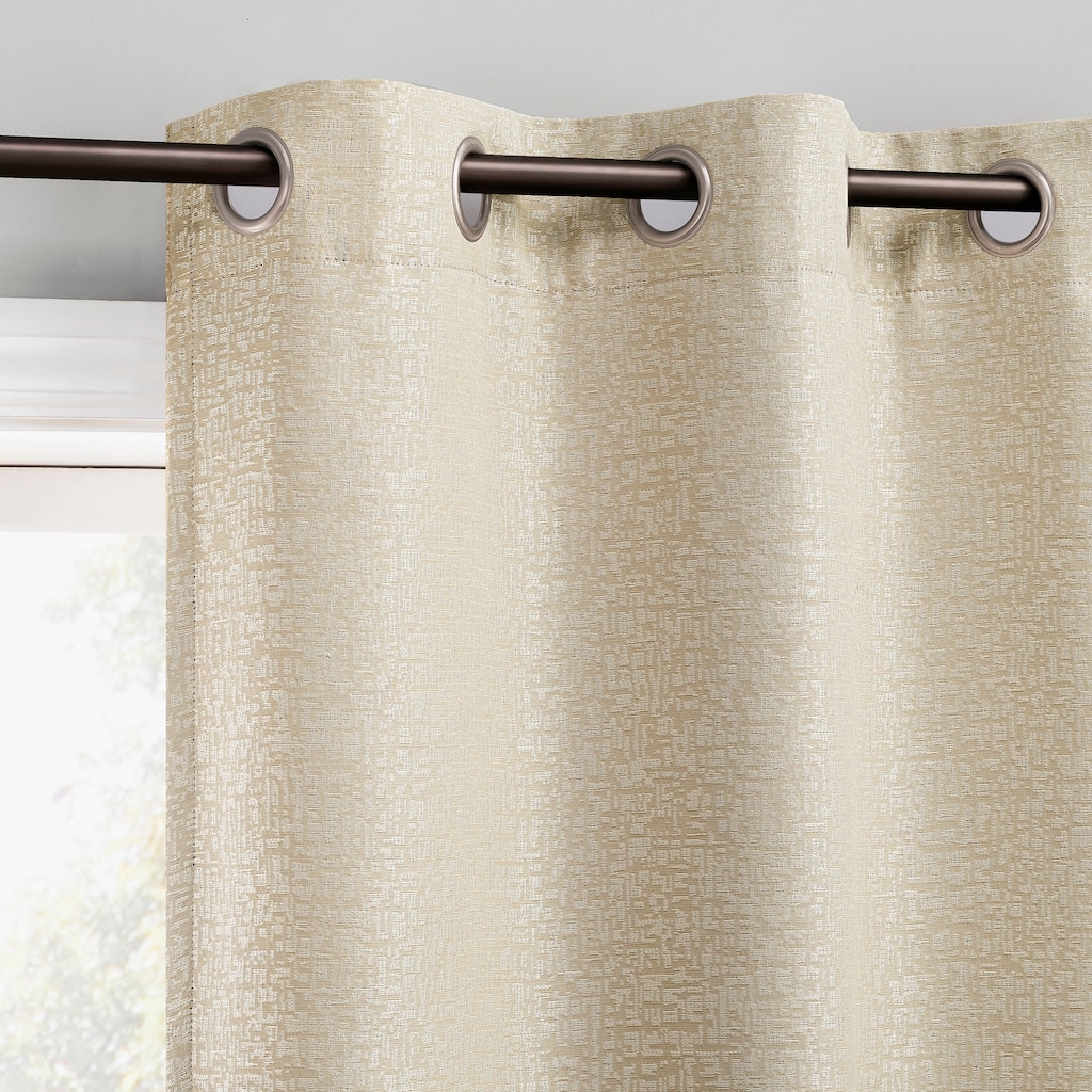 Sun Zero Serenity Abstract Magnetic Closure Total Blackout Grommet 2-Piece Curtain Panel Pair