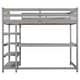 preview thumbnail 10 of 82, Space-Saving Loft Bed with Storage Shelves and Desk, Solid Wood Loft Bed Frame with Ladder and Guardrail for Kids Teens Adults