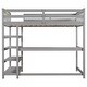 preview thumbnail 11 of 14, Twin Size Loft Bed with Storage Shelves and Under-bed Desk, Grey