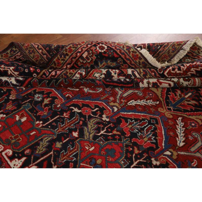 Hand Knotted Oriental 100% Wool Carpet Traditional Medallion Red Heriz (serapi) Area Rug - 15' 0'' X 11' 8''