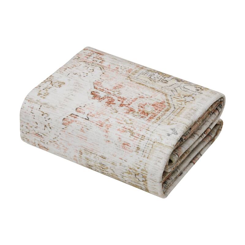 Large Washable Rug Floral Print Carpet 9x12 Feet - 9X12FT