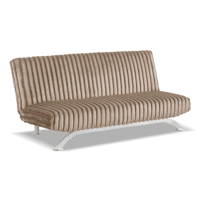 Furniture of America Draper II Modern Chenille Channel Tufted Fabric Futon Sofa Bed