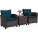 preview thumbnail 56 of 81, Costway 3PCS Patio Rattan Furniture Set Cushioned Conversation Set - See Details