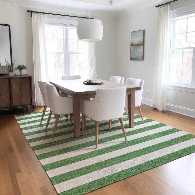Jalu Stripe Weather Resistant Versatile Elegance Outdoor Rug