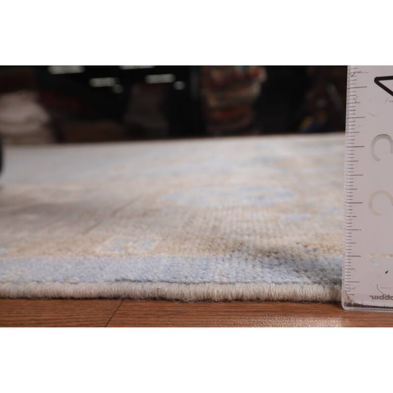 Blues & Grays Oushak Turkish Large Rug Handmade Wool Carpet - 10'1"x 13'11"