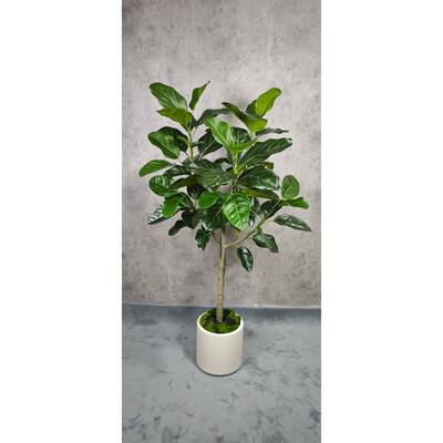5 ft. Artificial Audrey Ficus Tree in White Decor Pot - 29.5 in. W x 29.5 in. D x 60.25 in. H