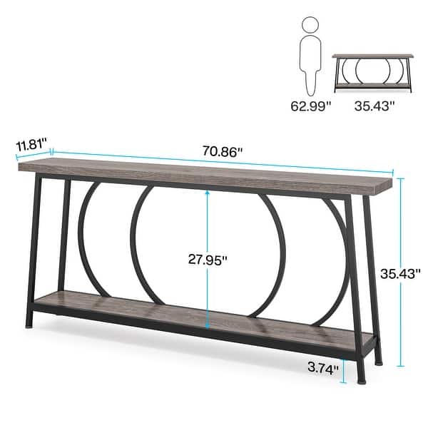 70.9 Inch Sofa Console Table with Storage for Entryway Hallway Living ...