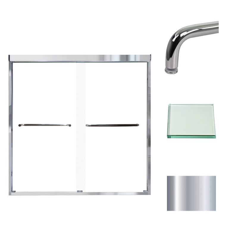 Transolid CBP606006C 60" High x 59" Wide Bypass Frameless Shower Door - Polished Chrome