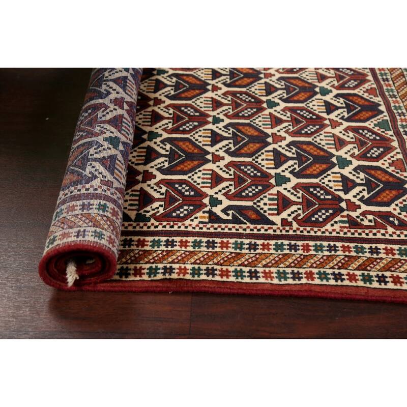 Vegetable Dye Geometric Sirjan Persian Area Rug Handmade Wool Carpet - 3'1" x 4'9"