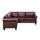 preview thumbnail 5 of 7, Mid-Century Sectional Corner Sofa L-shape Couch with Scroll Arms & Rivet Ornament for Large Space Dorm Apartment