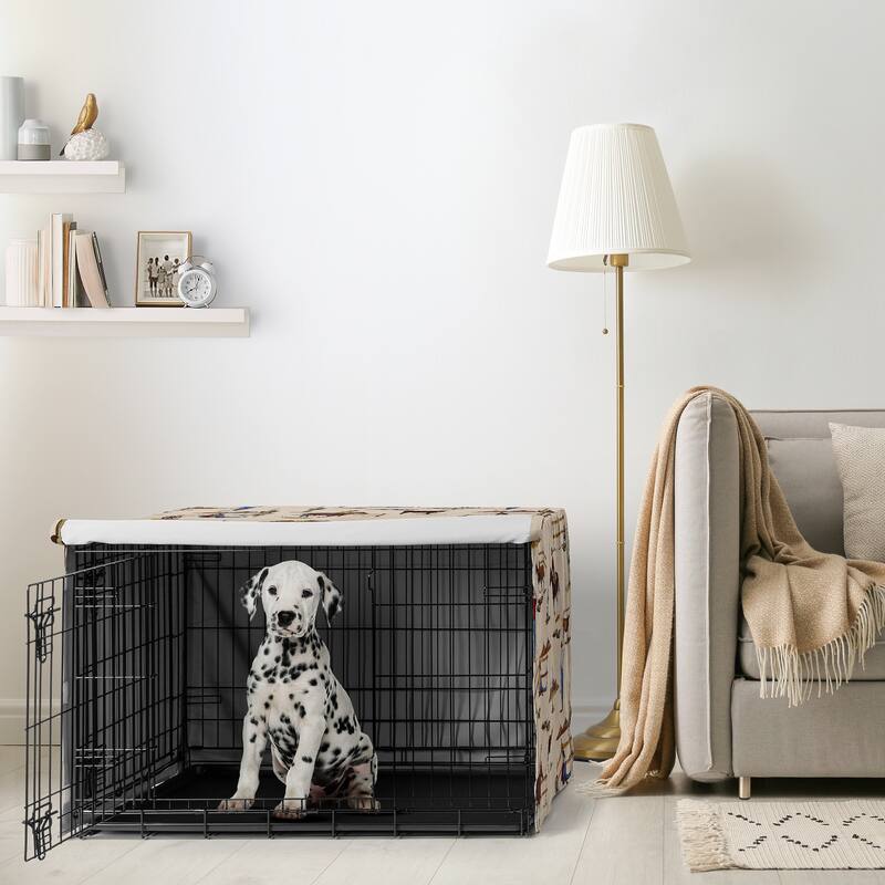 Sweet Jojo Designs Tan Brown Western Cowboy Dog Crate Kennel Cover 36in. Wild West Southern Horse Cow Animal Red White and Blue