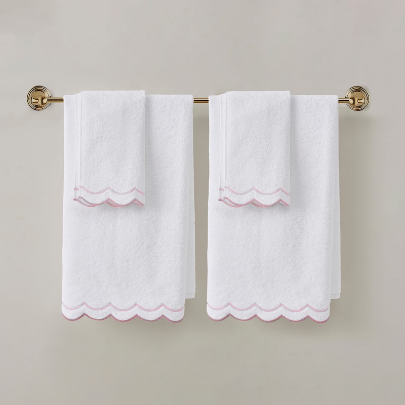 Peri Home Scallop 4-piece Bath and Hand Towel Set - Blush