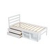 preview thumbnail 6 of 8, Wooden Twin Size Platform Bed with Storage Shelves and 2 Storage Drawers