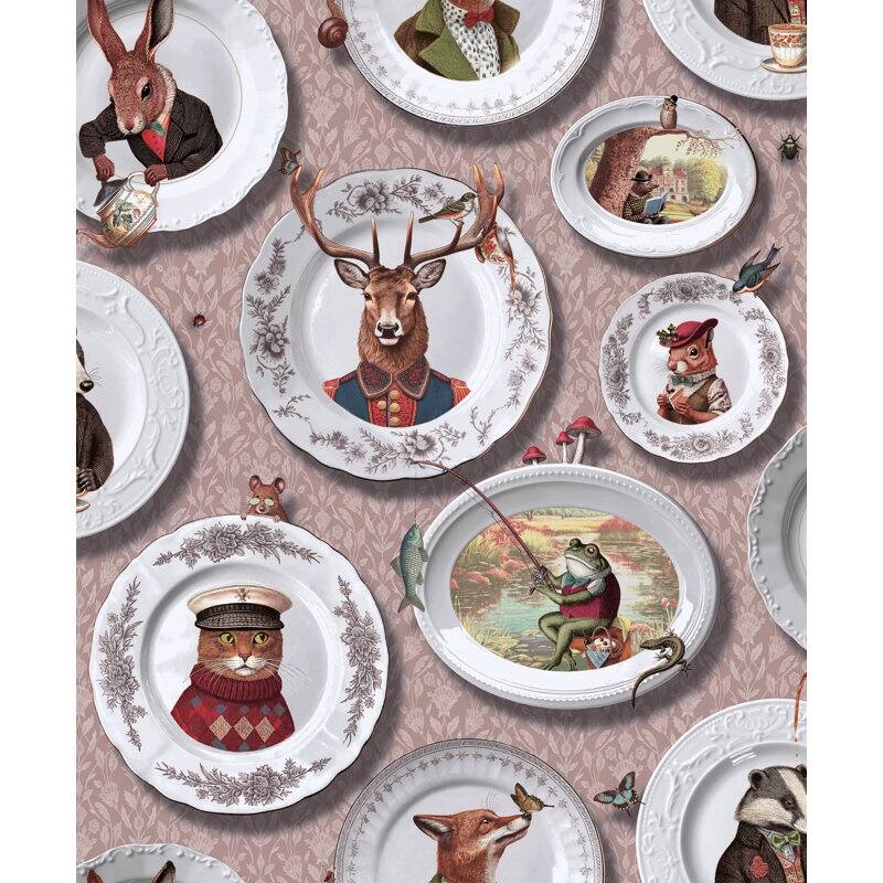 Tales of the Manor Non-Pasted Wallpaper - Covers 56 Square Feet - Blush Pink