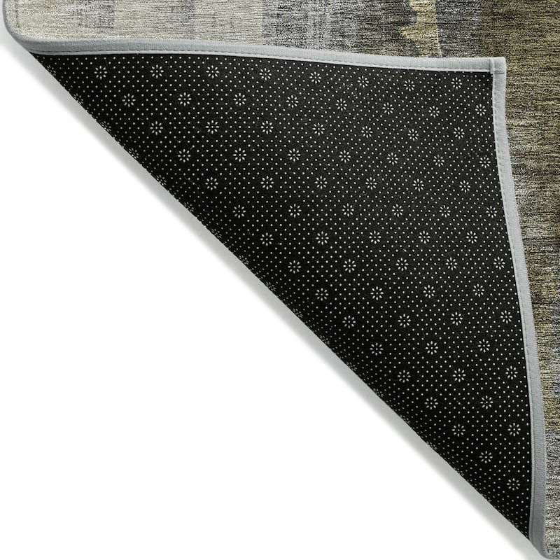 Machine Washable Indoor/ Outdoor Abstract Chantille Rug