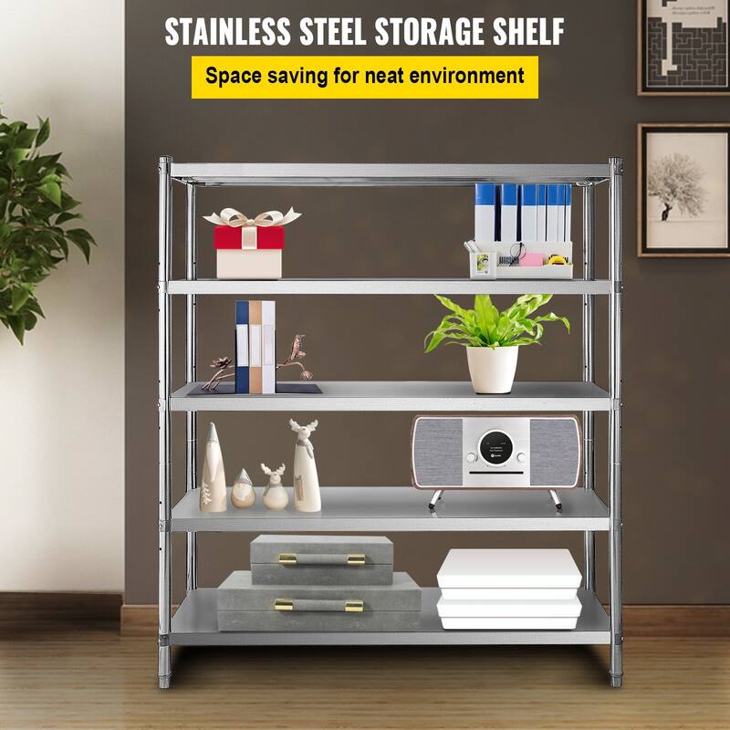Heavy Duty Stainless Steel Adjustable Shelf Storage Unit Ideal for Kitchen Office or Garage