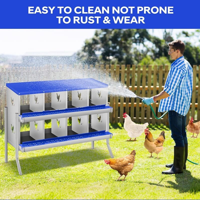 8 Compartment Nesting Box, Chicken Laying Box, with Bracket Legs, Easy to Clean and Install