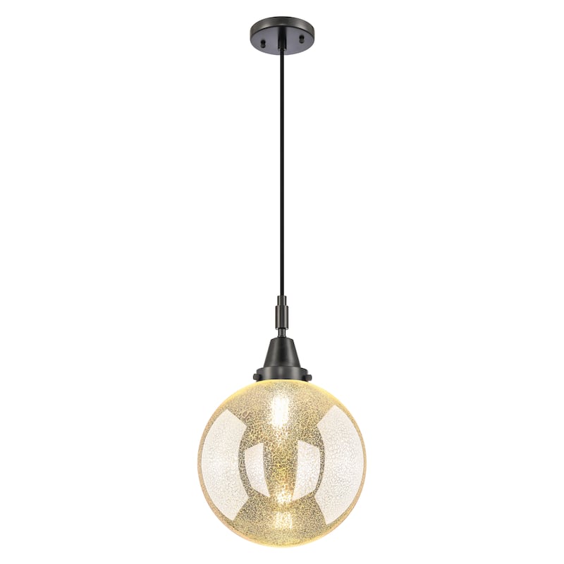 Innovations Lighting Downtown Urban - Caden Beacon - 1 Light 10" Cord Hung Mini Pendant - Mercury Shade/Matte Black