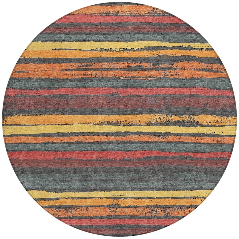 HomeRoots Striped Transitional Rectangle Outdoor Rug