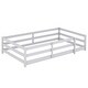 preview thumbnail 12 of 34, Twin Sturdy Structure Wood Floor Bed with Guardrail and Fence for Kids, Montessori Bed