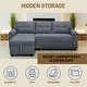 preview thumbnail 9 of 71, Reversible Sectional Sleeper Sofa with Storage Chaise & Pull-Out Bed