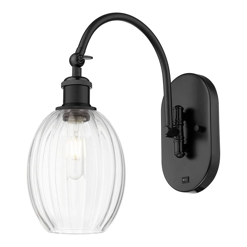 Innovations Lighting Endless Possibilities Ballston - Preston - 1 Light 6" Bulb Shade Swiveling Sconce - Clear/Matte Black