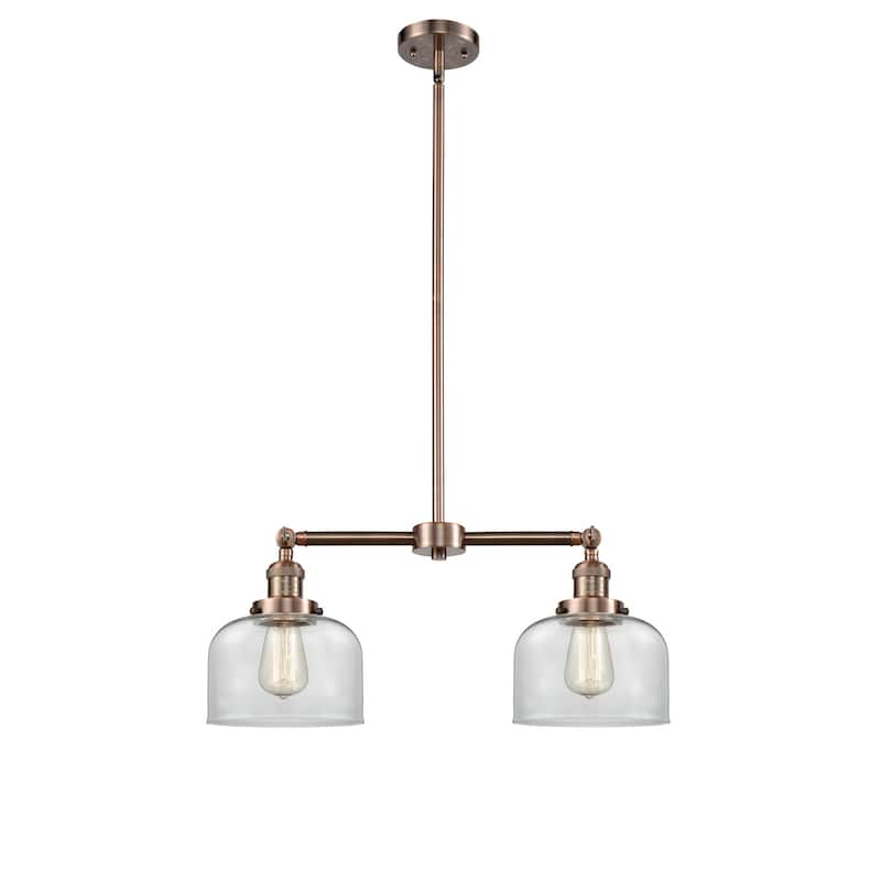 Innovations Lighting Large Bell 2 Light 24" Wide Linear Chandelier