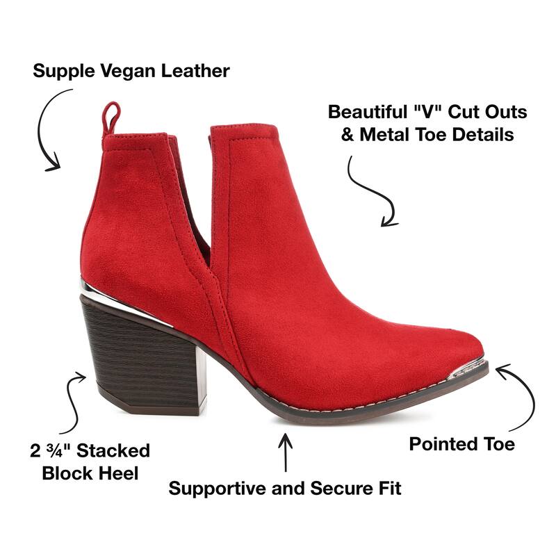 Journee Collection Women's Issla Pull On Stacked Heel Booties