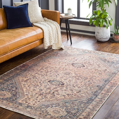 Livabliss Biassini Vintage Machine Washable Area Rug
