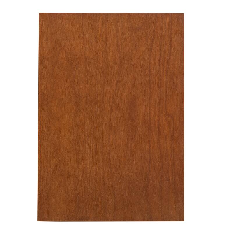 Anmytek Traditional Light Walnut Curio Cabinet with LED Lighting and Adjustable Glass Shelves