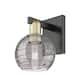 Option Black Antique Brass / Light Smoke Deco Swirl