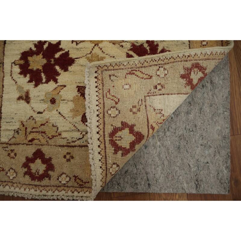 Hand Knotted Oriental 100% Wool Carpet Traditional Floral Beige & Ivories Peshawar Area Rug - 2' 9'' X 2' 2''