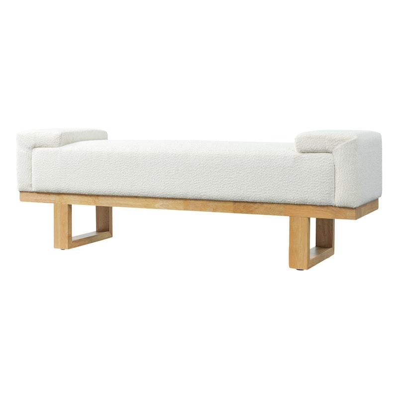 Christopher Knight Home - Modern Upholstered Ottoman Bench with Rubberwood Legs