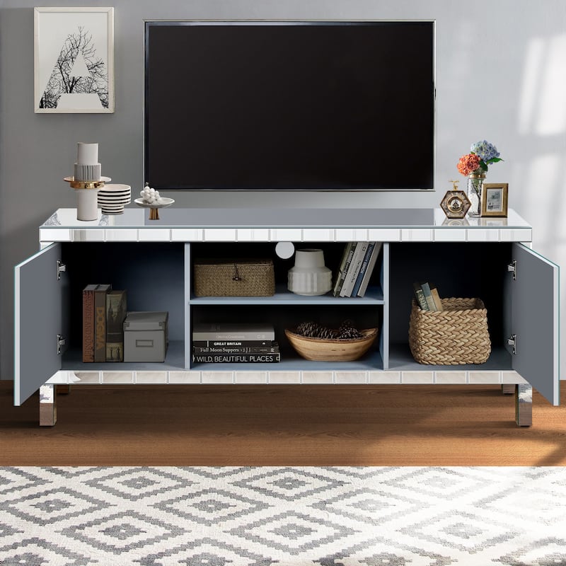 Mirrored TV Stand for 65+ inch TV