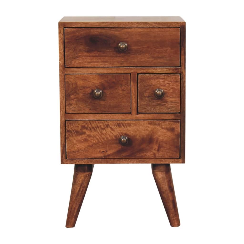 Artisan Furniture Solid Wood Honey Caramel Nordic Style Multi Bedside