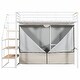 preview thumbnail 12 of 36, Metal Loft Bed with Wardrobe and Storage Shelves