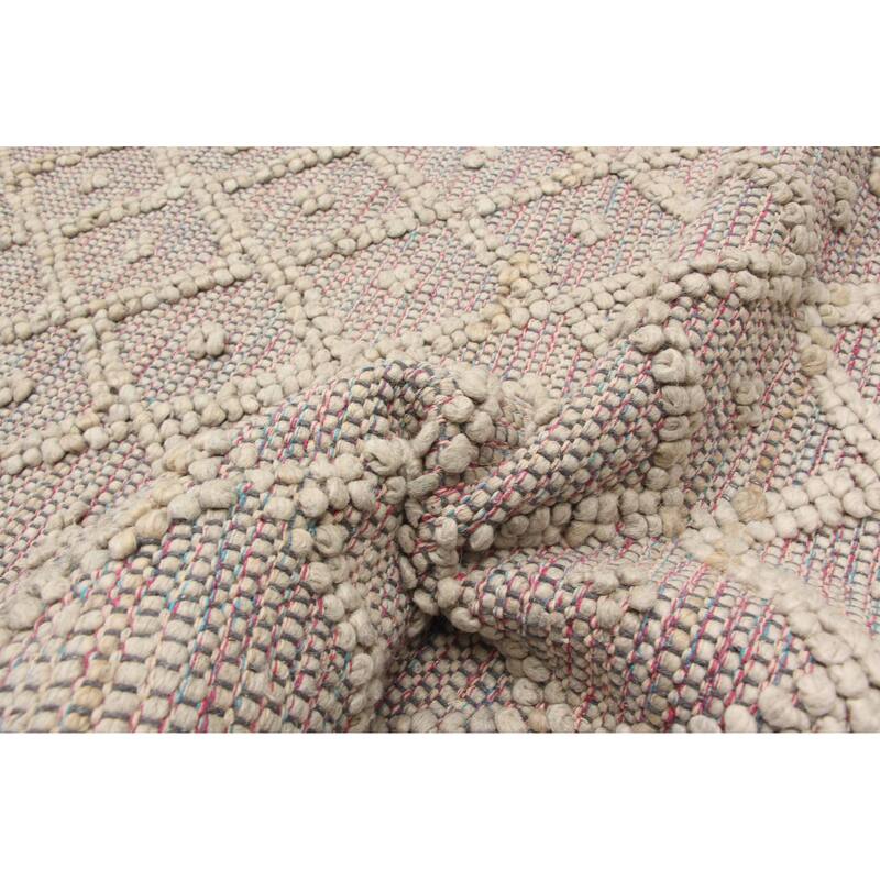 ECARPETGALLERY Braid weave Sienna Pink Wool Rug - 4'11 x 8'4