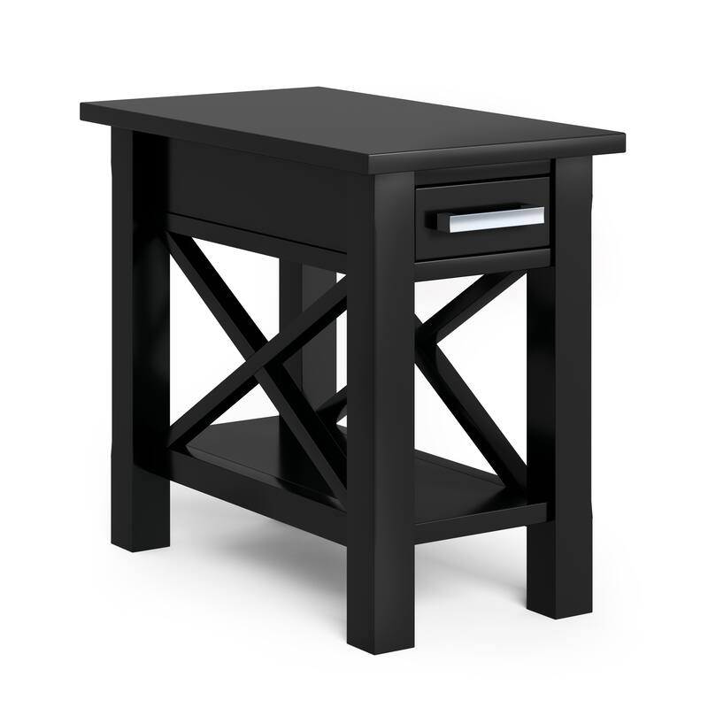 WYNDENHALL Waterloo SOLID WOOD 14 inch Wide Rectangle Contemporary Narrow Side Table - 14 inch Wide