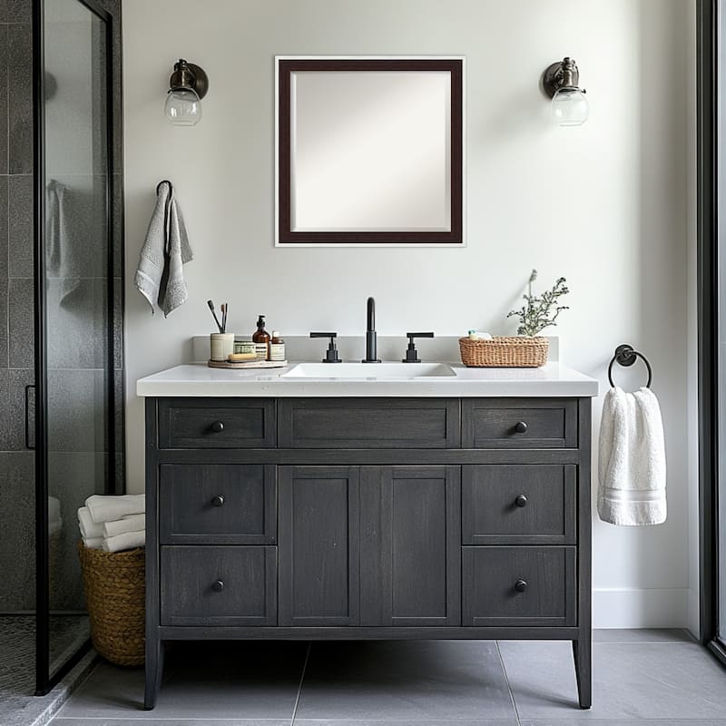 Maya Beveled Framed Bathroom Vanity Wall Mirror