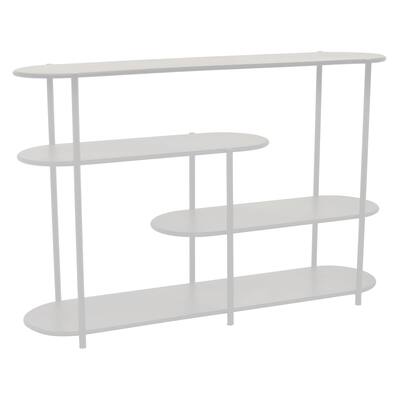 Plutus Brands Metal Plant Stand in White Metal
