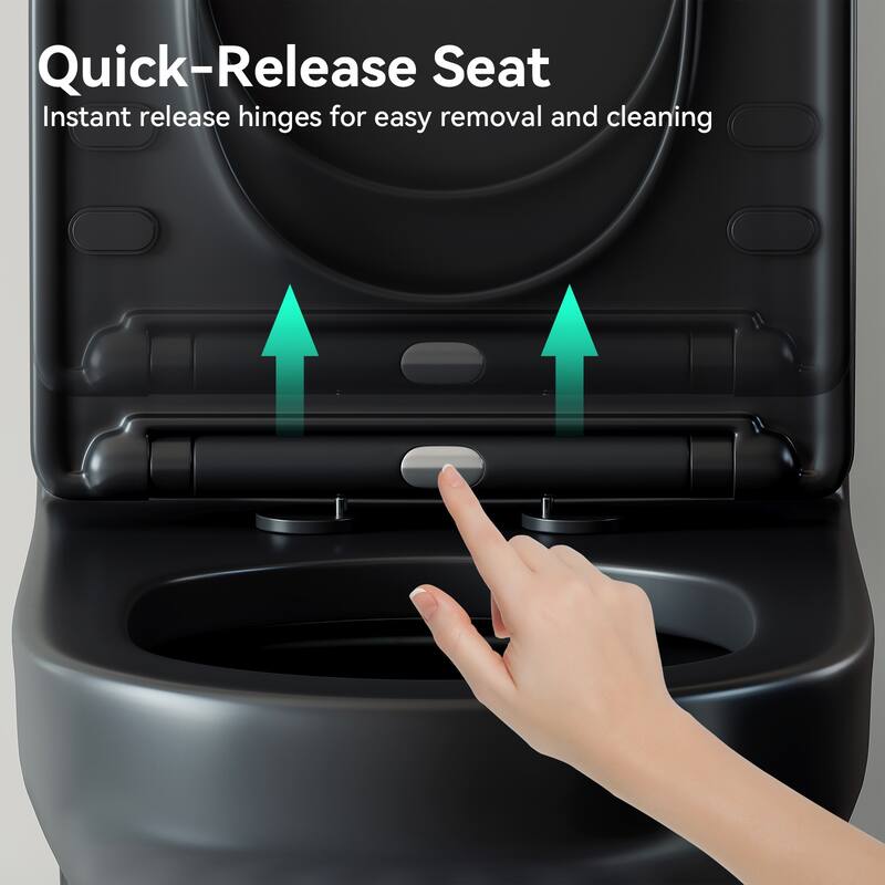 HOROW 1 Piece Dual Flush Toilet White 0.8 1.28 GPF Durable UF Seat Included - N/A